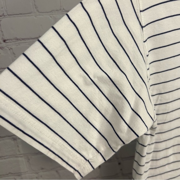 Vintage preppy nautical "Bye Bye" PTO Vallarta navy striped top gold anchor - Picture 6 of 6